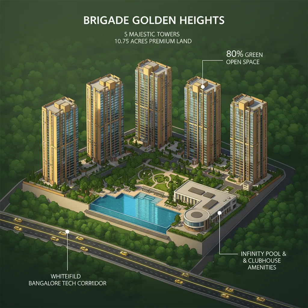 Apartments near Whitefield Area | Brigade Golden Heights Apartments near Whitefield Area - Brigade Golden Heights, Old Madras Road, East Bangalore